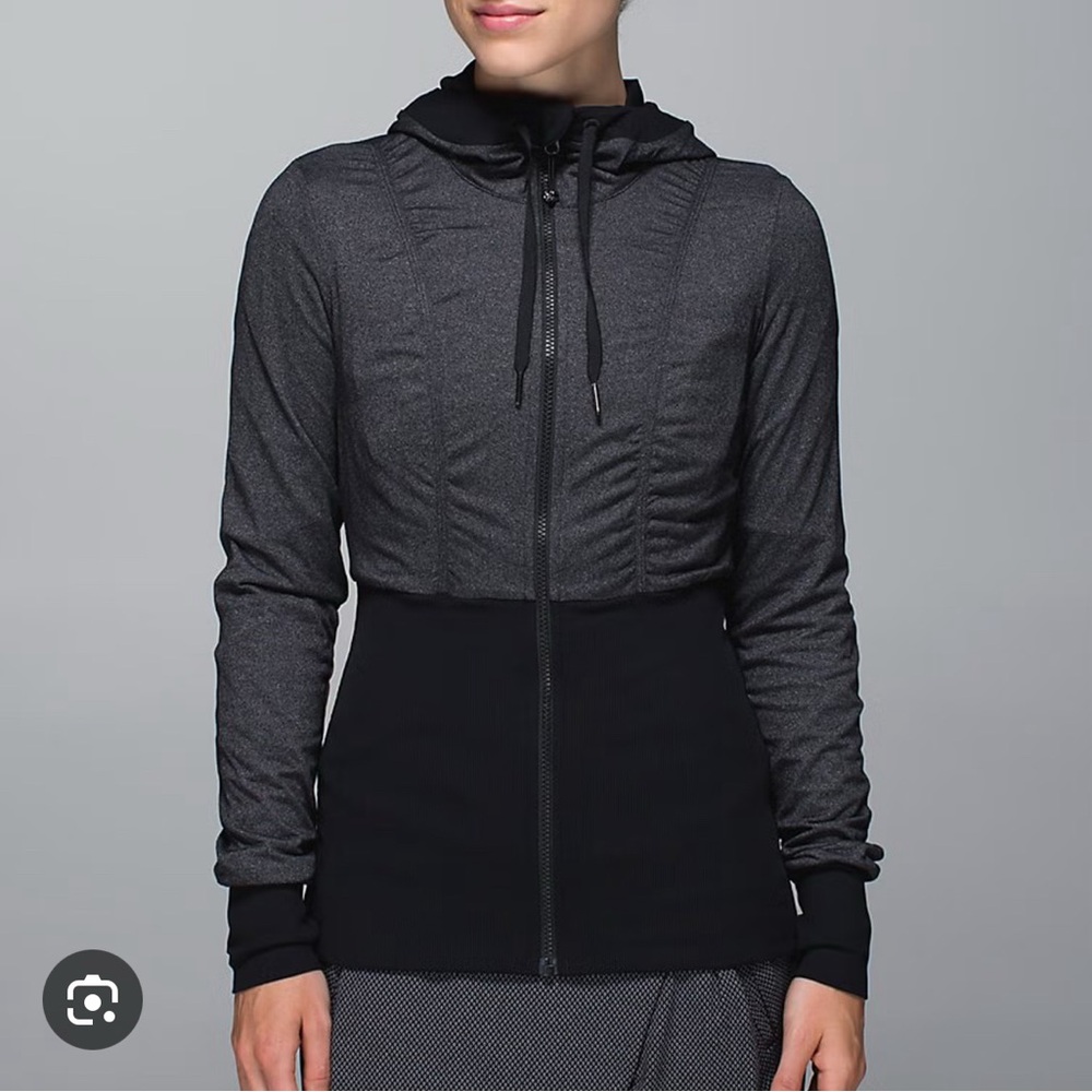 Lululemon reversible black gray dance studio Hooded Zip-Up Jacket